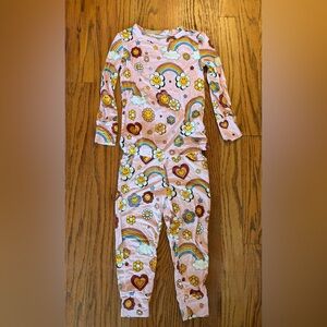 Posh Peanut Rainbow and Smiley Face Pajama Set - 3T/4T